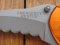 Mtech Knife:  Orange Rescue Folding Knife - Serrated Scalloped Edge