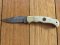 Croco Knife: 3063 Damascus bladed Folding lock Knife with Camel Bone handle