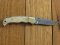 Croco Knife: 3063 Damascus bladed Folding lock Knife with Camel Bone handle