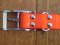 SOS Blaze Orange Dog Collar 2.5cm Wide 65cm with Silver Buckle