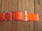 SOS Blaze Orange Dog Collar 2.5cm Wide 65cm with Silver Buckle