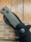 LionSTEEL Italy. Model T5B CVG Green Canvas Micarta Handle with Leather Sheath