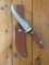 German Made Buck Creek Upswept Blade Skinning Knife with leather Sheath