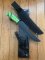 Large Fluoro Green Handled Bush Craft/Camping Knife Kit