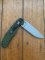 Ontario Knife Company ON8874TC Plain Brushed Silver Edge Folding Knife with Olive Drab Handle