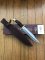 Muela Knife: Muela Big Bowie Coral Wood Laminated Handle & Leather Sheath