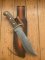 Damascus Knife: Damascus Western Alamo Bowie with Walnut Handle