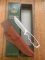 Puma Knife: Puma 18 1002 Very Rare Europamesser Skeleton Knife in Leather Sheath & Box