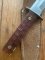 1960's Japanese Made Small Bowie knife & Leather Sheath