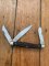 Puma Knife: Puma rare vintage 1974 'STOCK' 3 blade Fold back Knife with Dark Brown Jigged Bone Handle