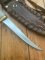 Ken Richardson Custom Handmade 6" Fillet Blade Hunting Knife with Deer Antler Handle & Custom Sheath