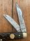 Puma Knife: Puma 1971 Rare 'USER'  'STOCK' 3 blade Fold back Knife with Red Bone Handle