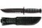 Ka-Bar Knife: Kabar Short Partially-Serrated Black Utility Knife in Leather Sheath
