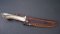 Silver Stag Crown Series Pacific Bowie Knife with Stag Antler Handle