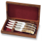 SOS Knife: 6 Piece Custom Made Rose Wood Handle Steak Knife set.