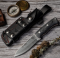 Cudeman Model 206-M Fixed Blade BS-9 Bushcrafter Fixed Blade Knife With Multi-Position Leather Sheath
