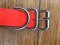 SOS Blaze Orange Dog Padded Collar 2.0cm Wide 55cm Long with Silver Buckle