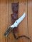 Puma Knife: Puma Skinner II Laser Cut with Stag Handle and Tan leather sheath