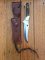Puma Knife: Puma Skinner II Laser Cut with Stag Handle and Tan leather sheath