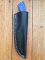 SOSDF Knife: 200 Layer Damascus Blue Camel Bone Skinning Knife