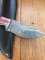SOSDF Knife: 200 Layer Damascus Blue Camel Bone Skinning Knife