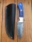 SOSDF Knife: 200 Layer Damascus Blue Camel Bone Skinning Knife