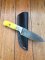 SOSDF Knife: 200 Layer Damascus Yellow Camel Bone Skinning Knife
