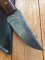SOSDF Knife: 200 Layer Damascus Tiger Striped Rosewood Handled Upswept Skinning Knife