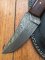 SOSDF Knife: 200 Layer Damascus Tiger Striped Rosewood Handled Upswept Skinning Knife