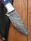 SOSDF Knife: 200 Layer Damascus Blue Patterned Corolon Handled Skinning Knife