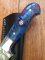 SOSDF Knife: 200 Layer Damascus Blue Patterned Corolon Handled Skinning Knife