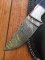 SOSDF Knife: 200 Layer Damascus Blue Patterned Corolon Handled Skinning Knife