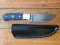 SOSDF Knife: 200 Layer Damascus Blue Patterned Corolon Handled Skinning Knife