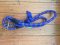 Dog Lead: Blue/Red/Yellow-flecked Heavy Duty Dog Lead with chain and collar
