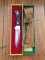 Puma Knife: Puma Original 1978 4 Star Fixed Blade Knife with Black Buffalo Handle in Original Green/Yellow Box #45874