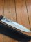 Kizlyar Knife: Kizlyar Mirror Finish ESEPCKUU Straight Laser Etched Blade with Caucasian Walnut Handle