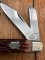 Camillus Premium Stockman 3 Blade Knife with Red bone Delrin Handle
