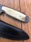 Damascus Knife: Damascus Knife Drop-point Blade with Camel Bone Handle
