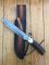 Damascus Knife: Damascus Long Blade Knife with Fat Sambar Deer Antler Handle