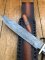 Damascus Knife: Damascus Long Blade Knife with Fat Sambar Deer Antler Handle