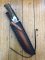 Damascus Knife: Damascus Long Blade Knife with Fat Sambar Deer Antler Handle