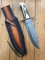 Damascus Knife: Damascus Western Alamo Bowie with Fat Sambar Deer Antler Handle