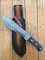 Damascus Knife: Damascus Western Alamo Bowie with Grey Laminate Handle