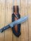 Damascus Knife: Damascus Western Alamo Bowie with Grey Laminate Handle