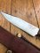Handmade Patterned Steel Bladed Knife from USA with laminated pinned wood handle