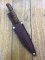 Handmade Patterned Steel Bladed Knife from USA with laminated pinned wood handle