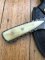 SOS Damascus Knife: Damascus Knife with File Work and Camel Bone Handle