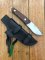 Azero Knives: Skinning knife with Violet Palisander Wood Handle Leather Sheath and Firestarter