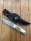 Azero Knives: Hunting knife with Sambar Deer Antler Handle & Leather Sheath