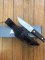 Azero Knives: Hunting knife with Ebony Wood Handle & Leather Sheath